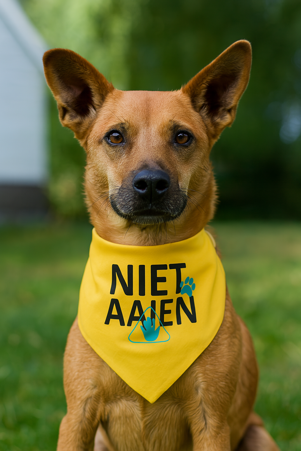 Gele honden bandana - Niet aaien (hand)