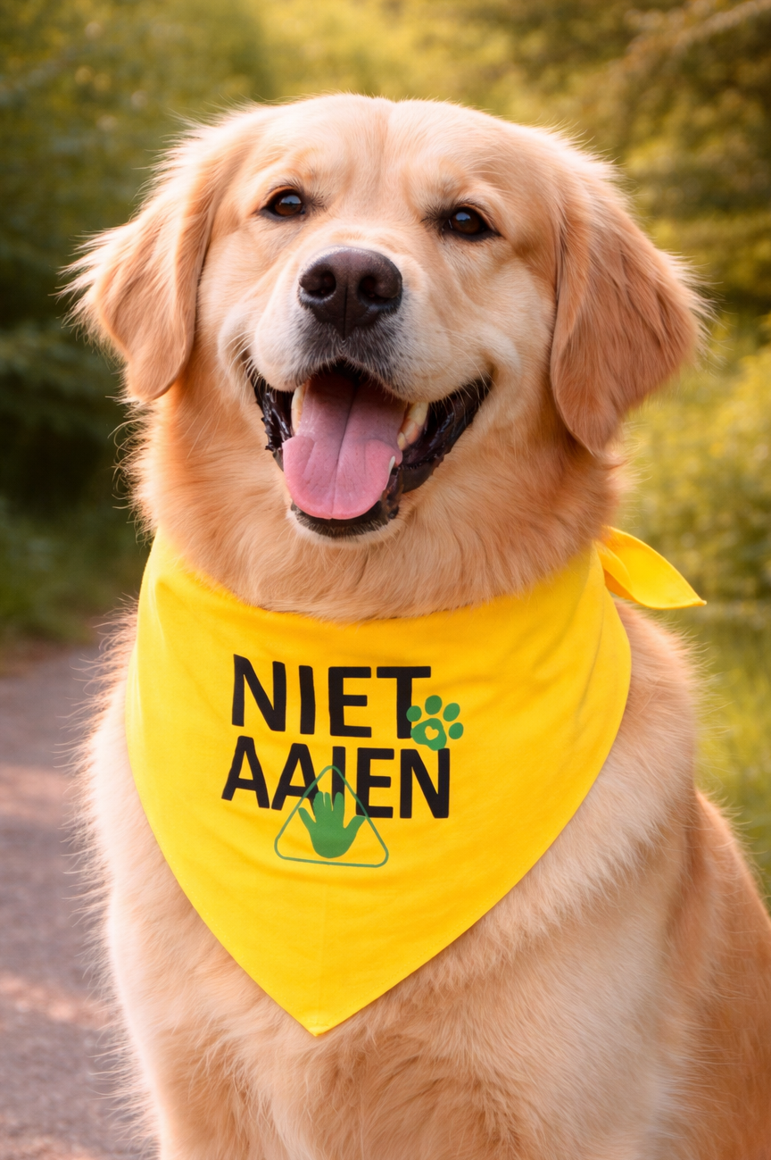 Gele honden bandana - NIET AAIEN