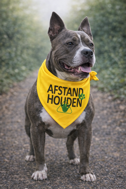 Gele honden bandana - Afstand houden