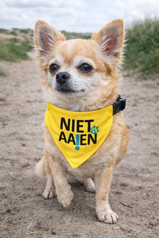 Gele halsband bandana - NIET AAIEN