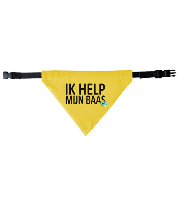 Gele halsband bandana - Ik help mijn baas