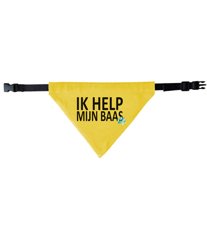 Gele halsband bandana - Ik help mijn baas