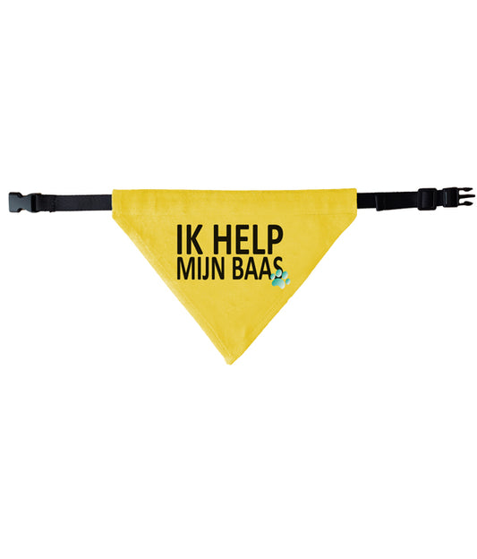 Gele halsband bandana - Ik help mijn baas