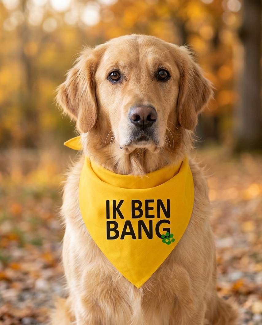 Gelbes Hundehalstuch - Ich habe Angst