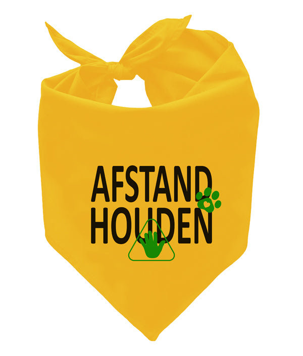 Gele honden bandana - Afstand houden