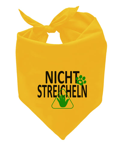 Gele honden bandana - NIET AAIEN (Hand)