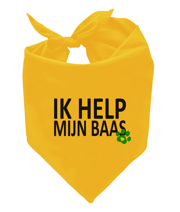 Gele honden bandana - Ik help mijn baas