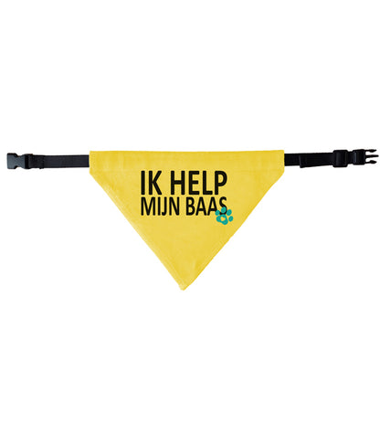 Gele halsband bandana - Ik help mijn baas