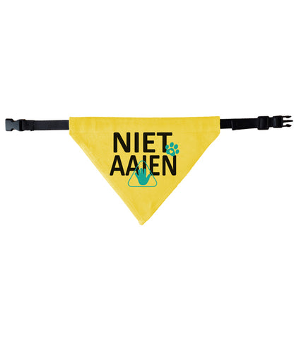 Gele halsband bandana - NIET AAIEN (Hand)