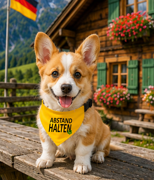 Gelbes Halsband-Halstuch – Abstand halten