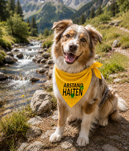 Gele honden bandana - Afstand houden