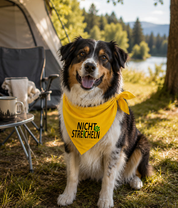 Gele honden bandana - Niet aaien