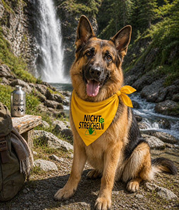 Gele honden bandana - NIET AAIEN (Hand)
