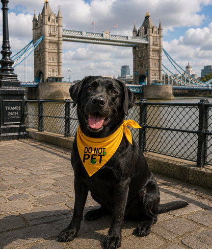 Gele honden bandana - NIET AAIEN (Hand)