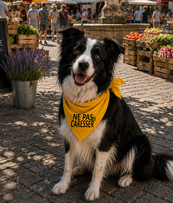 Gele honden bandana - Niet aaien