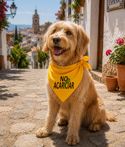 Gele honden bandana - Niet aaien