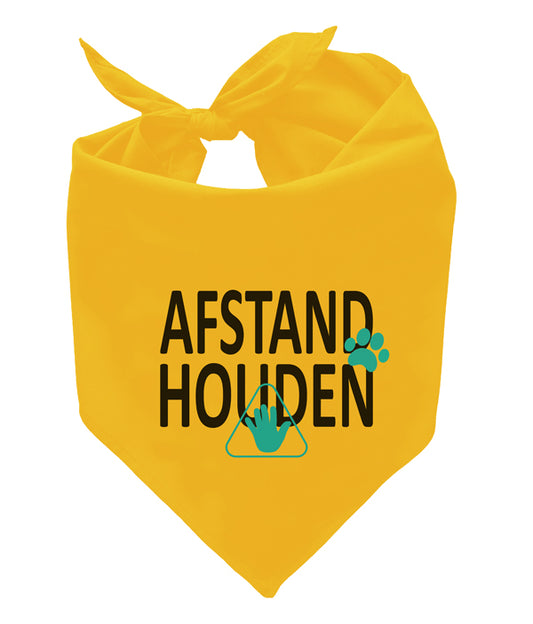 Gele honden bandana - Afstand houden