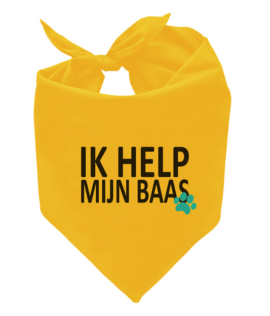 Gele honden bandana - Ik help mijn baas