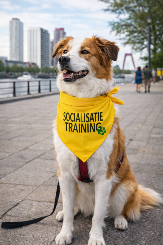Gele honden bandana - Socialisatie training